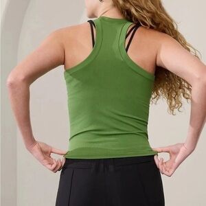 Athleta Green Ribbed Tank Top
